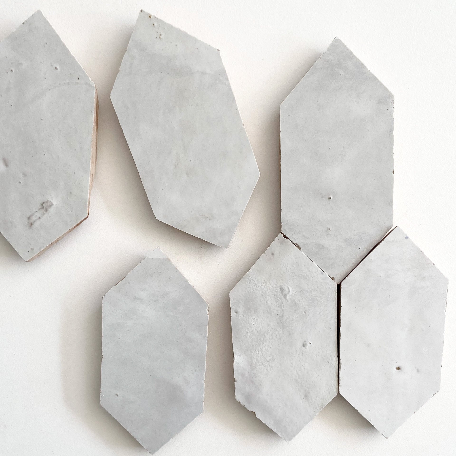 Moroccan Zellige Mosaic EZR0194 Loose: Snow