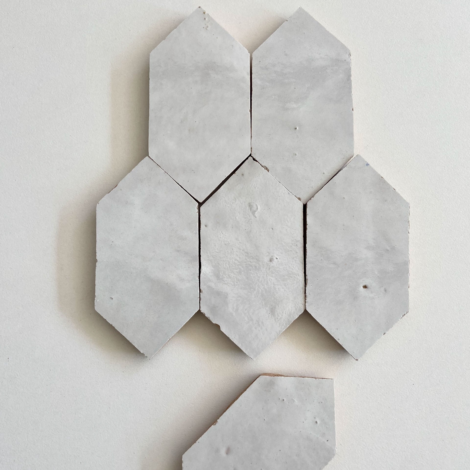 Moroccan Zellige Mosaic EZR0194 Loose: Snow