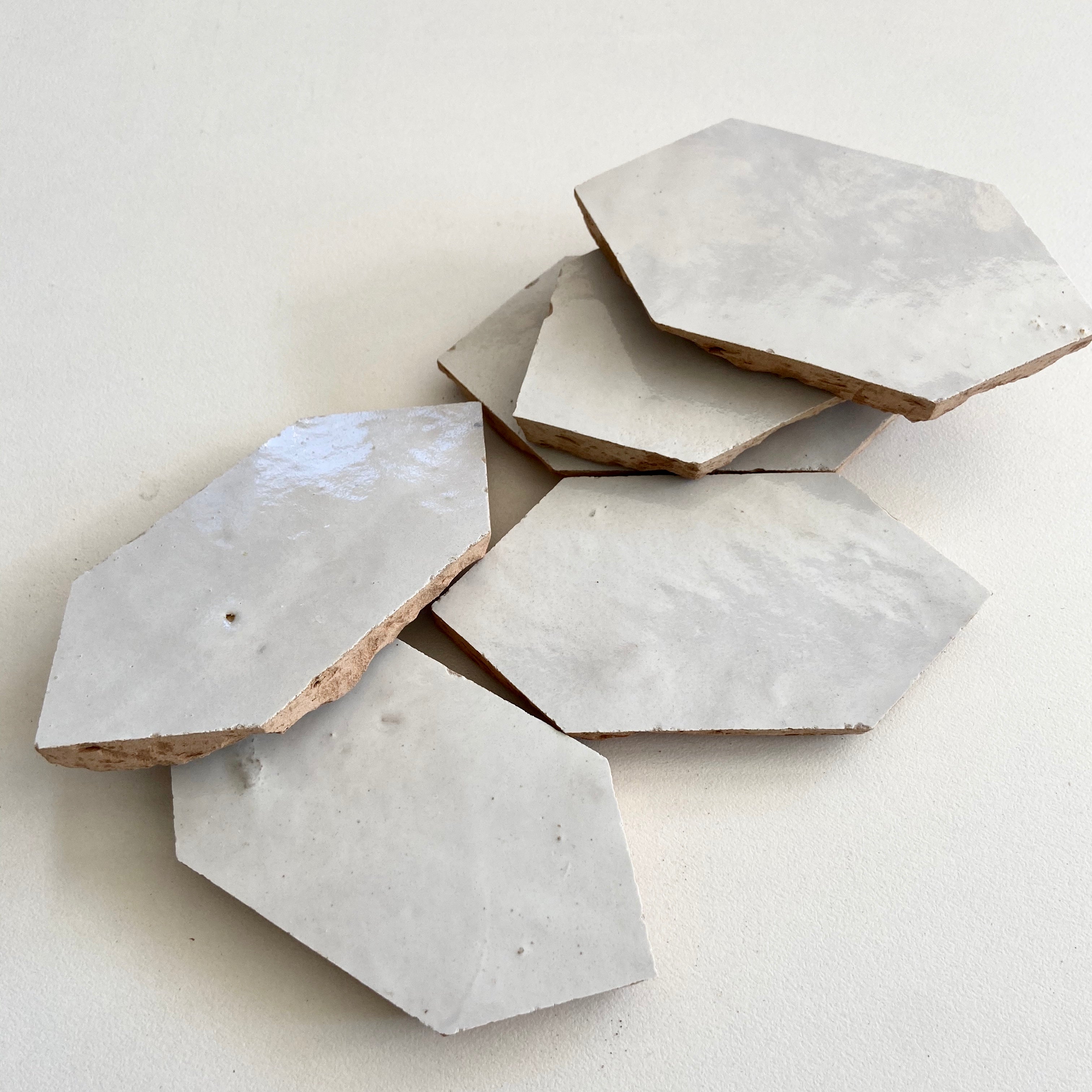 Moroccan Zellige Mosaic EZR0194 Loose: Snow