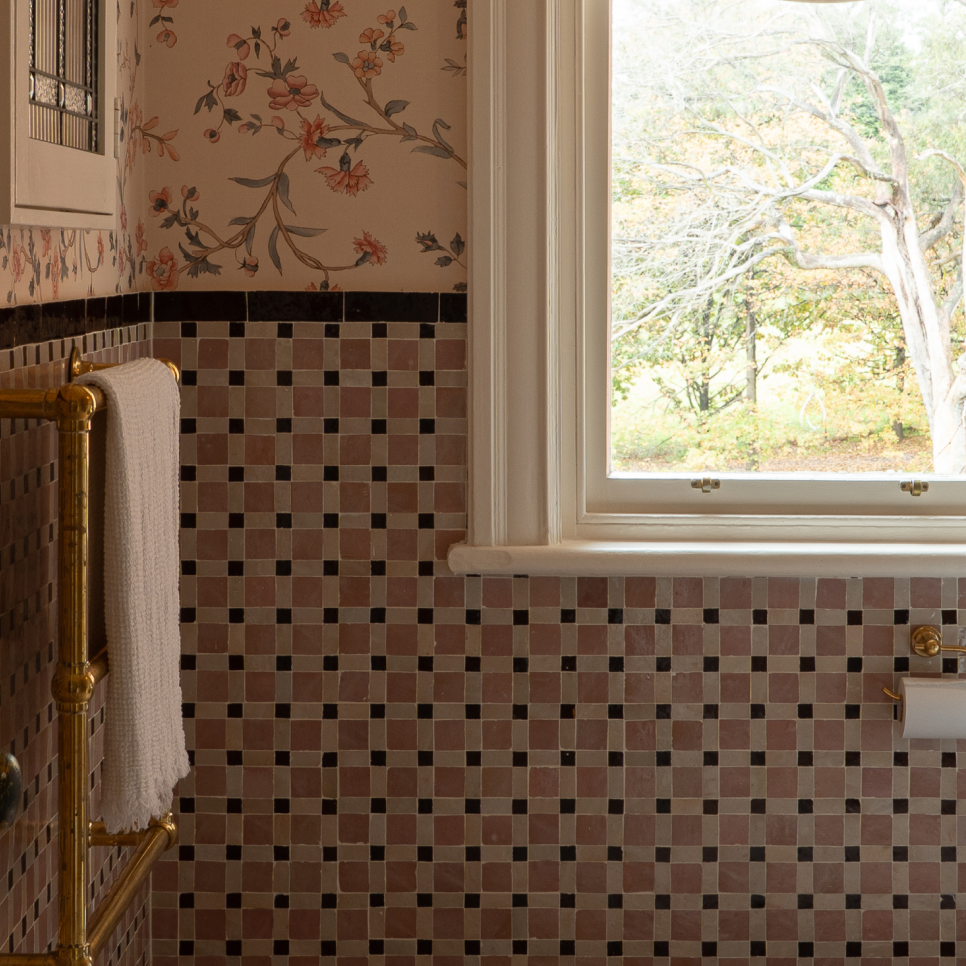 Moroccan Zellige Reticula Mosaic Clay + Chocolate + Moroccan Pink