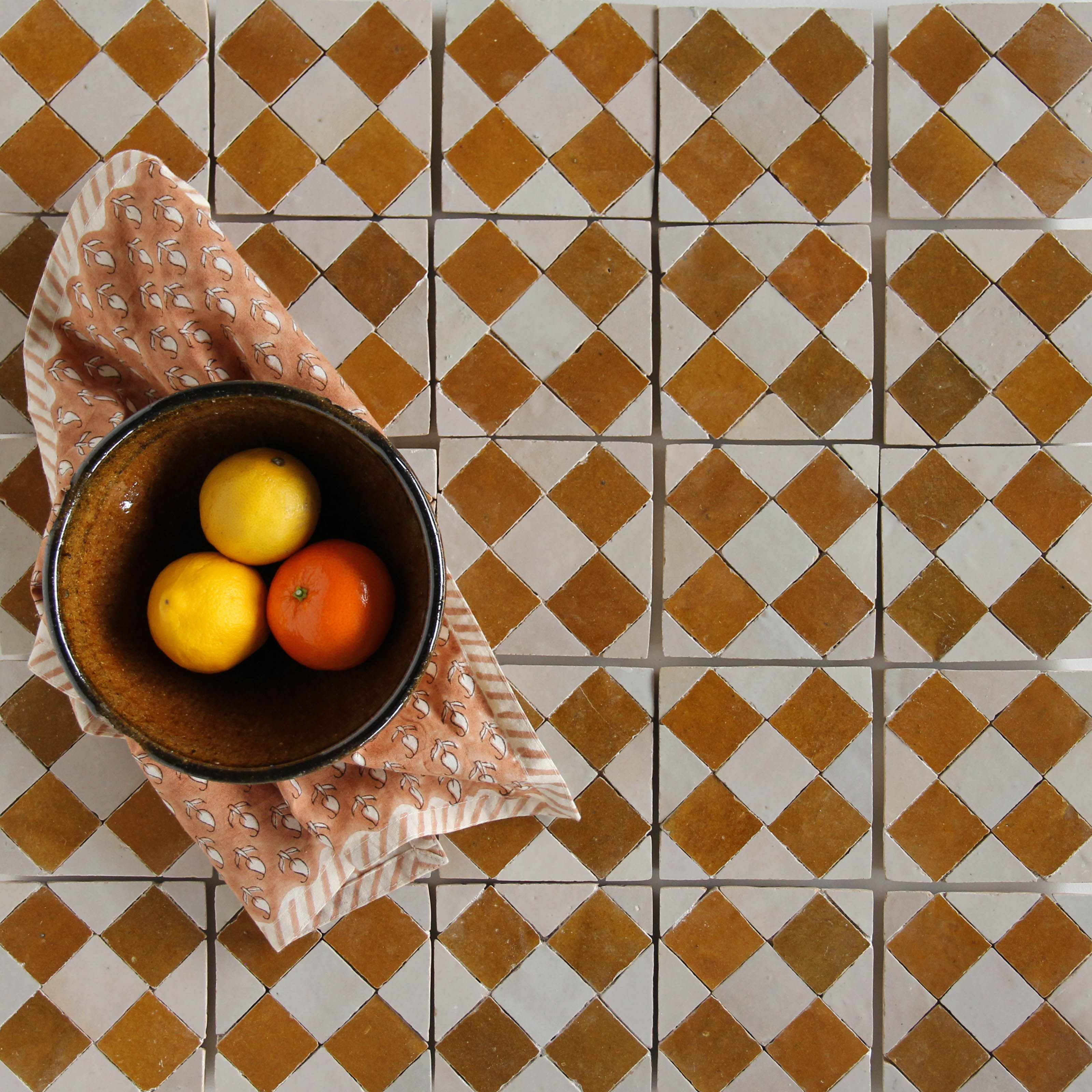 Moroccan Zellige Mosaic EZR0225 Manuka, Oat