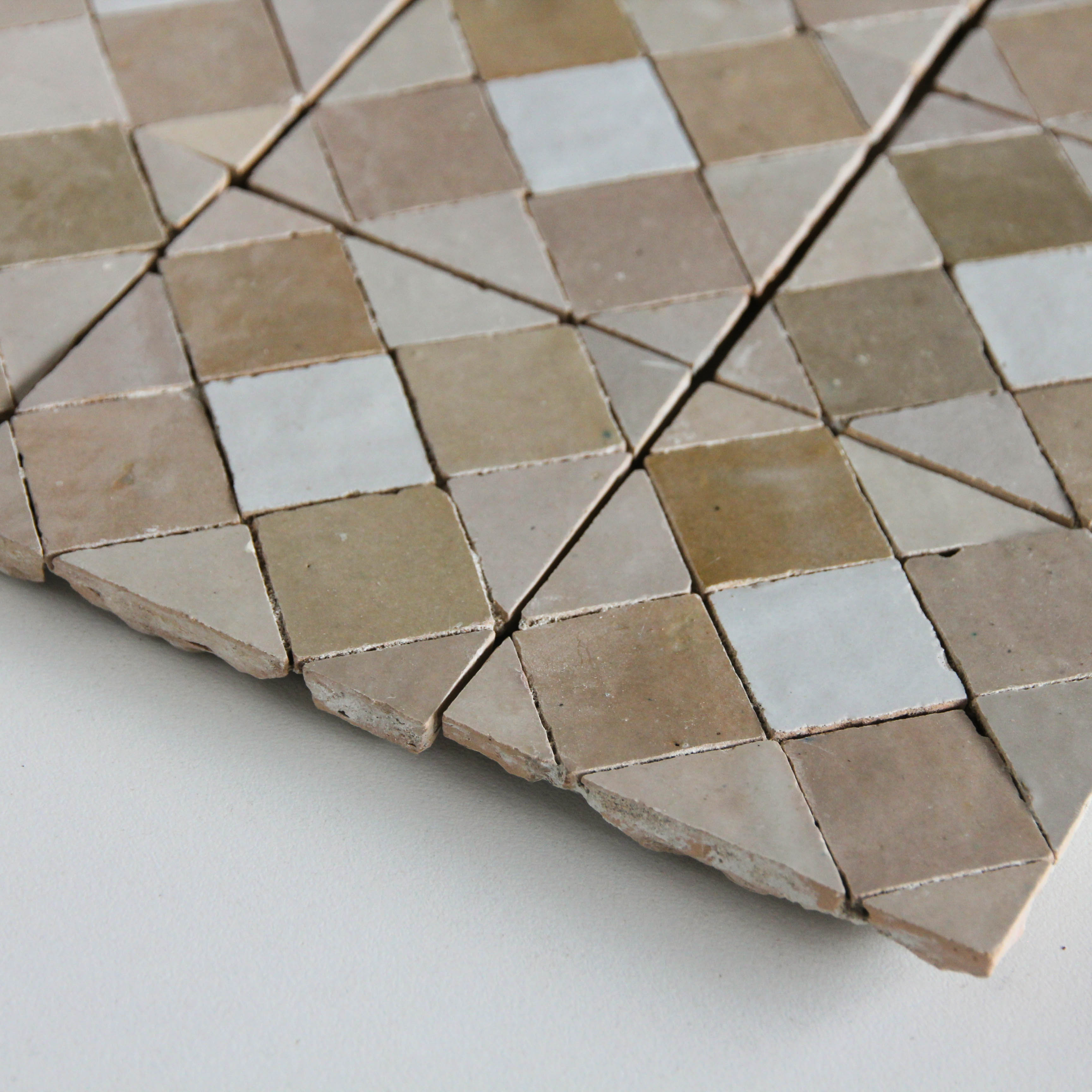 Moroccan Zellige Tavira Mosaic Snow + Latte + Oat