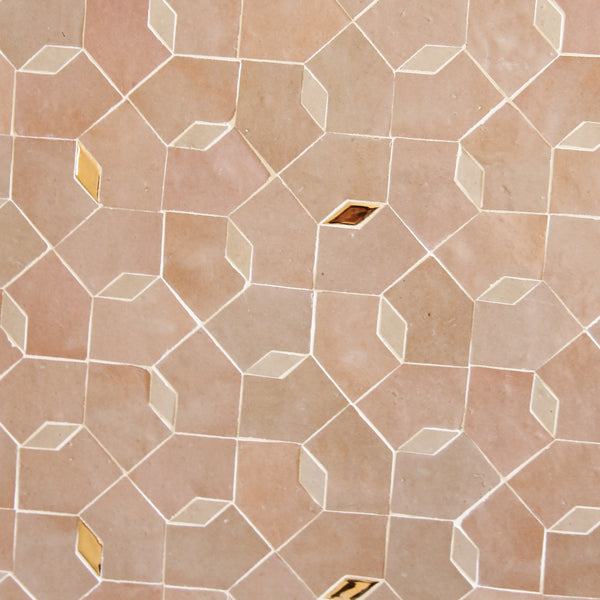 Moroccan Zellige Mosaic EZR0227 - Moroccan Pink, Dust & Oro
