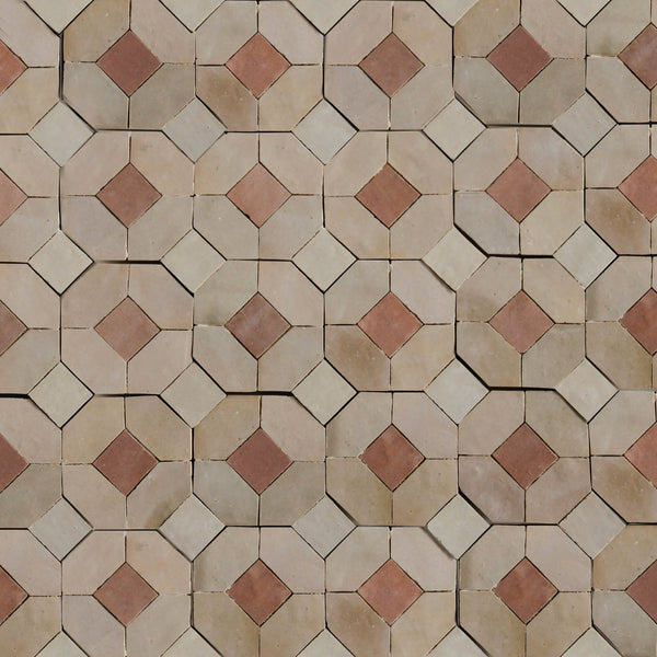 Moroccan Zellige Mosaic EZR0229 - Moroccan Pink, Latte, Dust & Oat