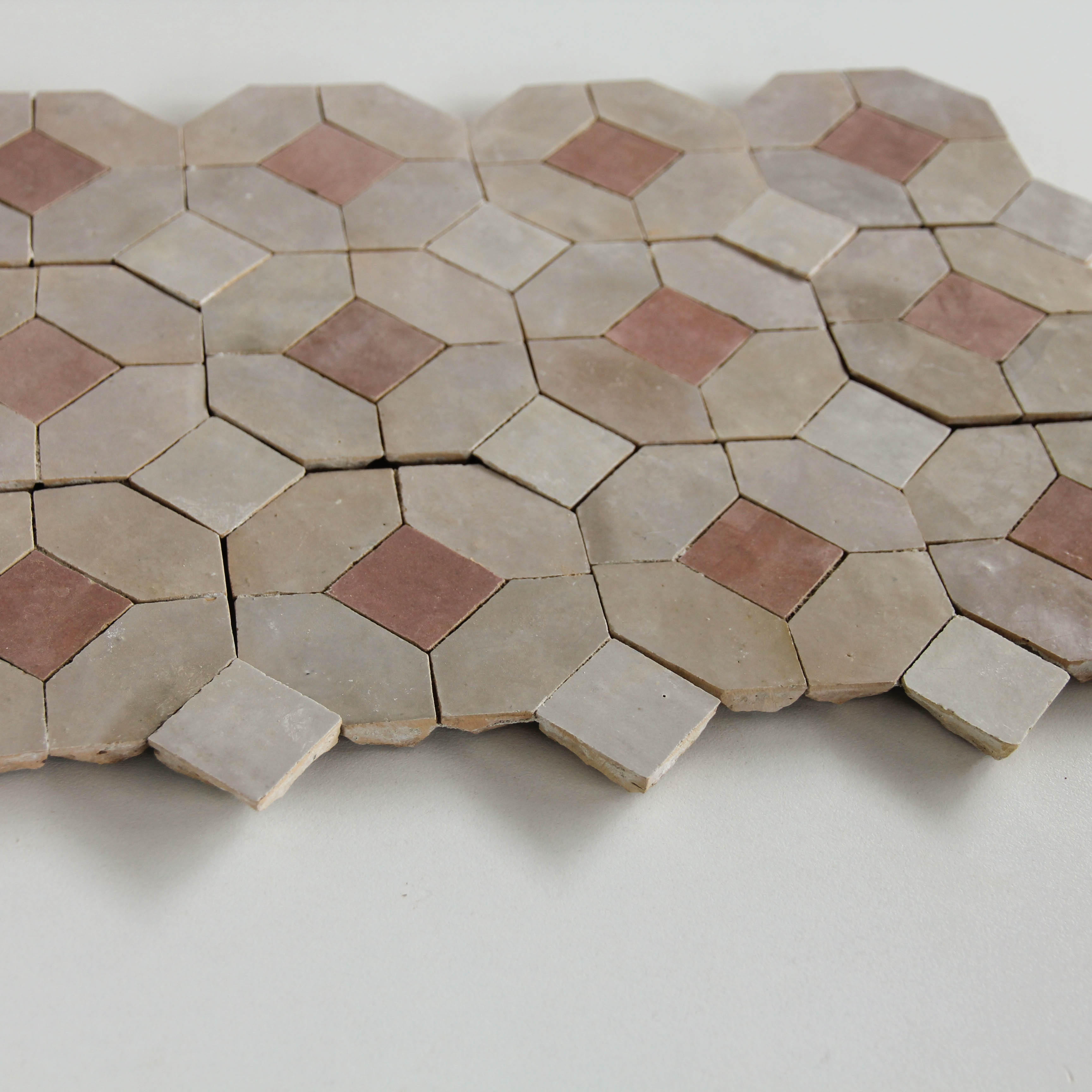 Moroccan Zellige Lienzo Mosaic Moroccan Pink + Latte + Dust + Oat