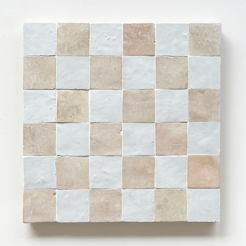 Moroccan Zellige Mosaic EZR1505: Snow and Clay
