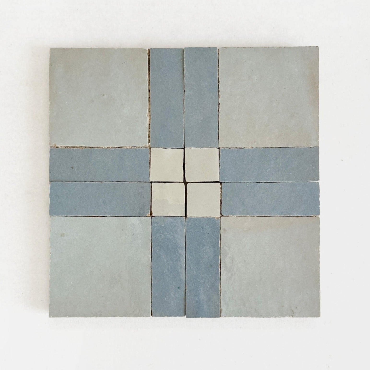 Moroccan Zellige Mosaic EZR0226 Duck Egg Blue, Clear Sky &amp; Chameleon