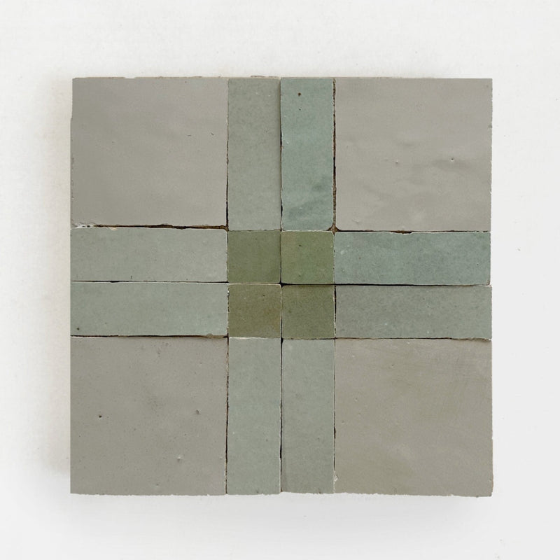 Moroccan Zellige Mosaic EZR0226 Moss, Avocado, Chameleon - NEW*