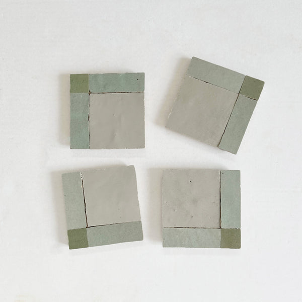 Moroccan Zellige Mosaic EZR0226 Moss, Avocado, Chameleon