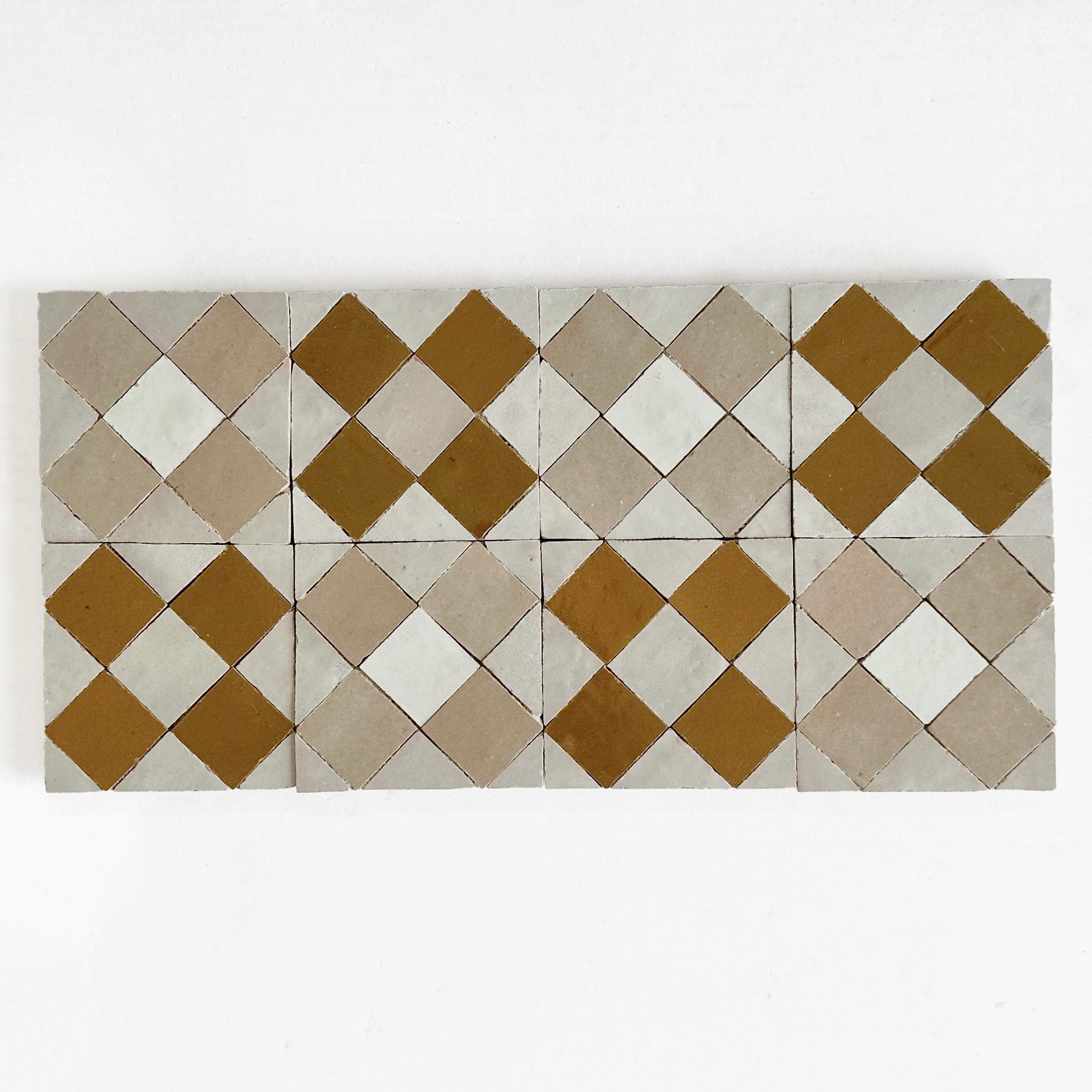 Moroccan Zellige Tavira Mosaic Snow + Latte + Oat