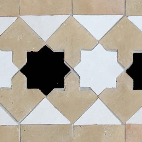 Moroccan Zellige Franja Border Mosaic Snow + Clay + Black