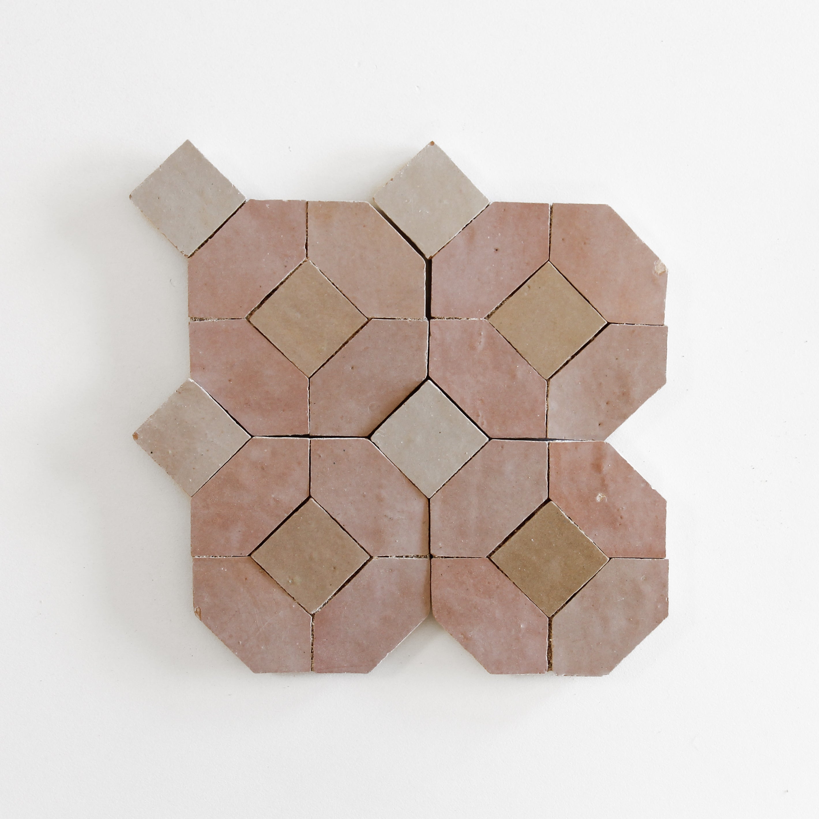 Moroccan Zellige Mosaic EZR0229 - Moroccan Pink, Latte, Dust & Oat