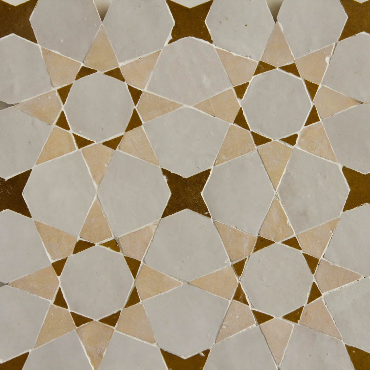 Moroccan Zellige Voluta Large Mosaic Large Format Dust + Clay + Manuka